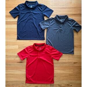 Real Essentials Boys Short Sleeve Polo Shirt Size L School Uniform Stretch